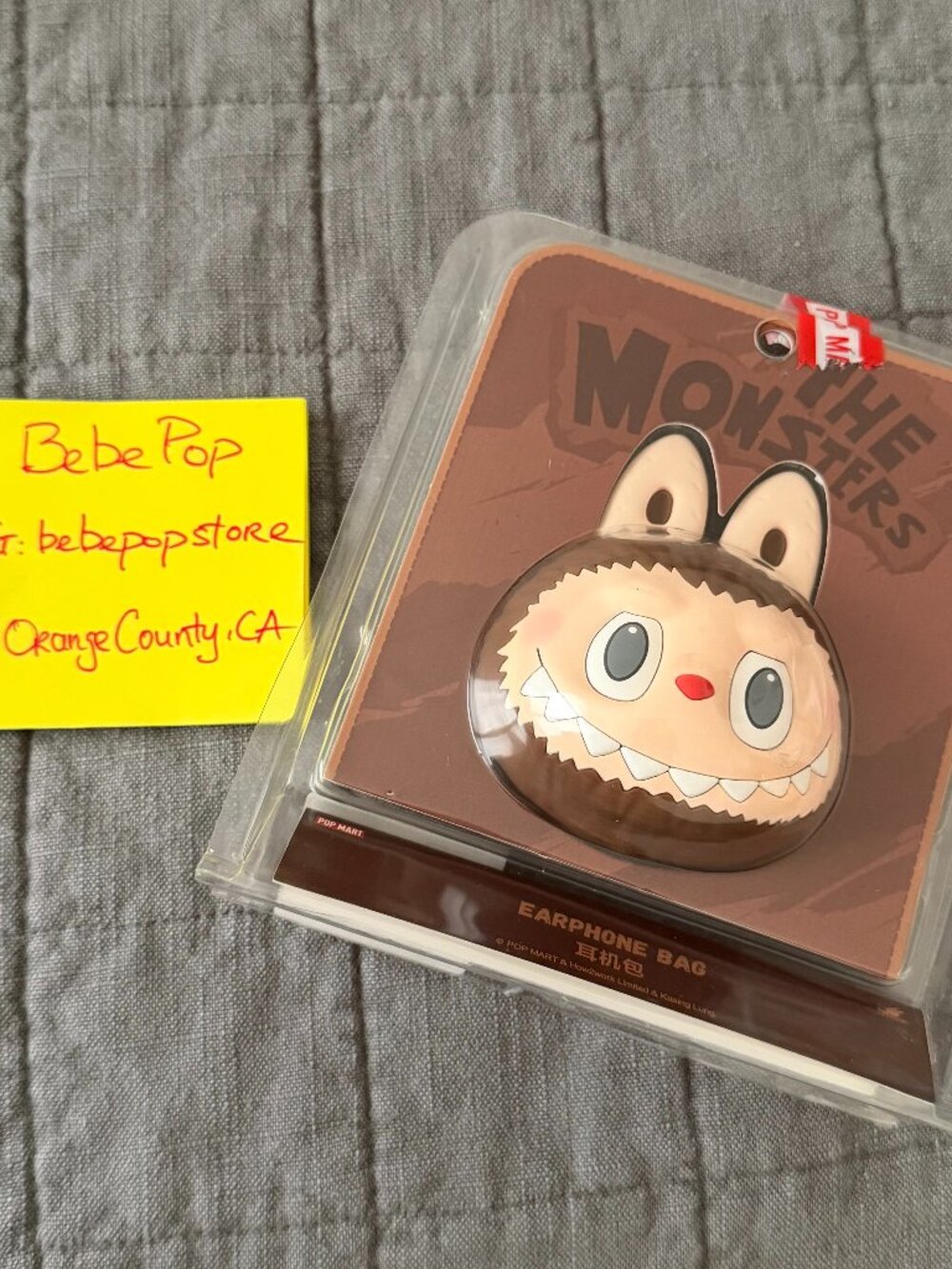 LABUBU Originals-Brown Silicone Earphone Bag
